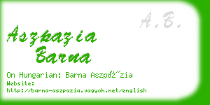 aszpazia barna business card